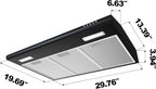 CIARRA Ductless Range Hood 30 inch Under Cabinet Hood Vent for Kitchen Ducted and Ductless Convertible CAS75918A
