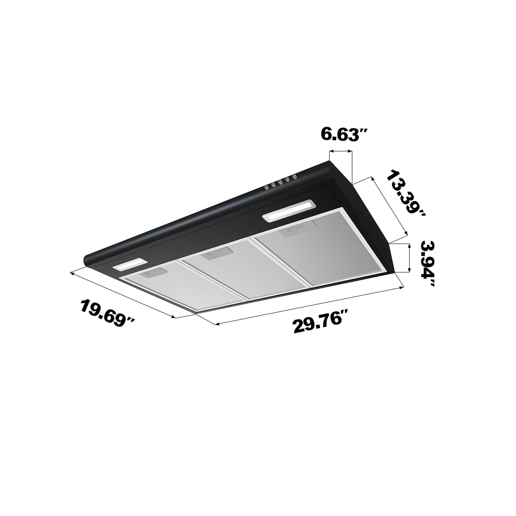 CIARRA Range Hood 30 Inch Under Cabinet Ductless Stainless Steel
