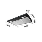 CIARRA Range Hood 30 Inch Under Cabinet Ductless Stainless Steel