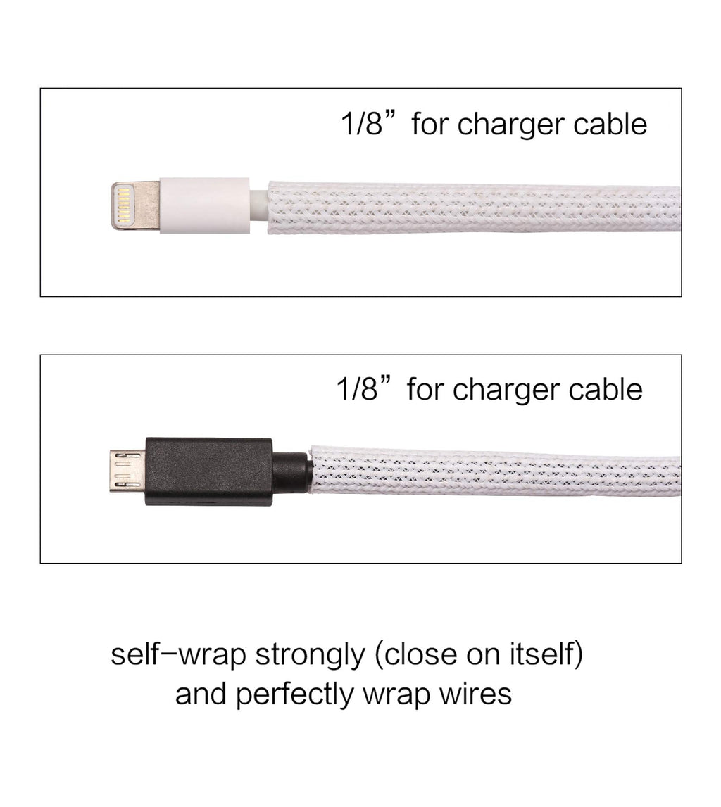 Alex Tech 10ft - 1/8 inch Cord Protector Wire Loom Tubing Cable Sleeve Split Sleeving for USB Cable Power Cord Audio Video Cable – Protect Cat from Chewing Cords - White