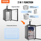 VEVOR Beer Kegerator, Single Tap Commercial Draft Beer Dispenser for D system, Full Size Keg Refrigerator with 5lbs CO2 Tank, Hold 2 Sixth / 2 Ball lock keg, Black