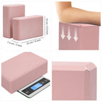 EXERZ Yoga Blocks 2pcs Gym Bricks -Comfortable Fitness Yoga Bricks, Anti-Slip, Lightweight and Travel Friendly Pilates Practice