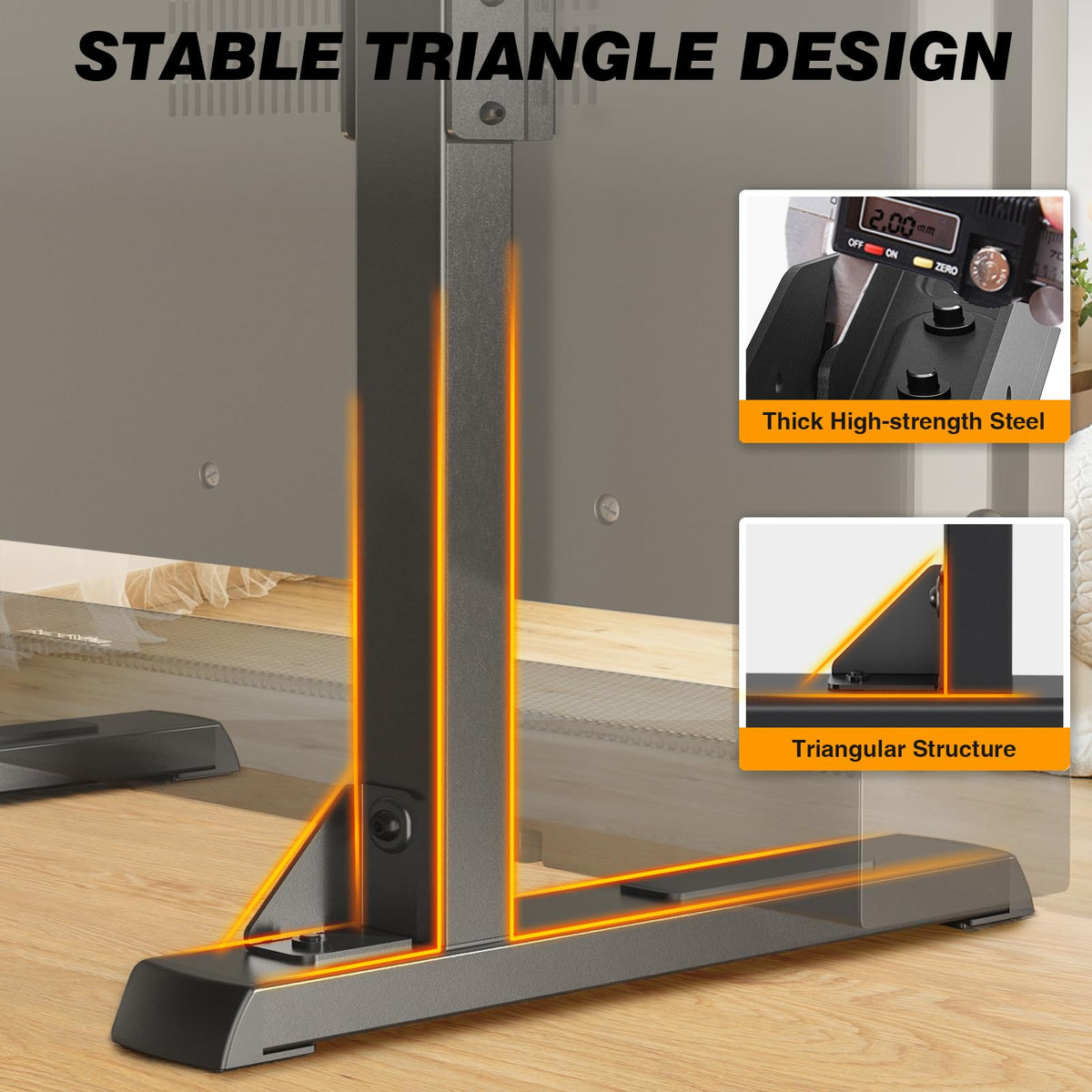 5Rcom Universal Tabletop TV Stand Base for 22-65 Inch Flat Screen TVs