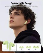 Wireless Earbuds, Bluetooth 5.4 Headphones Bass Stereo/Clear Calls, White