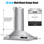 42 inch Range Hood Under Cabinet 1200 CFM Stainless Steel Stove Vent Hoods
