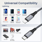 RAVIAD Short USB C Lightning Cable 30CM MFi Certified iPhone Charger USB C
