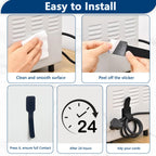 Abnii 50 PCS Hook and Loop Cable Ties, Under Desk Cable Management, Black