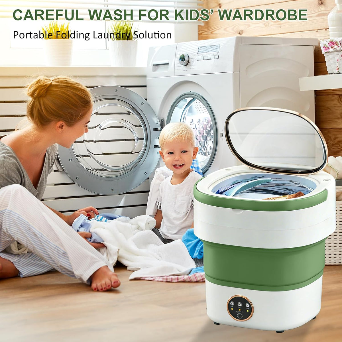 Portable Washing Machine 20L Foldable Mini Washer with Spin Basket, 3 Modes