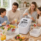 Antarctic Star Portable Ice Maker Countertop, 18Lbs/24H Self-Cleaning Ice Machine with One-Touch Operation & Ice Scoop Included, for Home Kitchen Office, Black