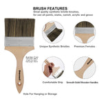 Genixart Double Thick Chip Paint Brush, Wood Stain Brush for Fence, 4 Inch