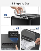 Ice Maker Countertop, 26.5 lbs/Day, 8 Bullet Fast Ice in 6 Mins