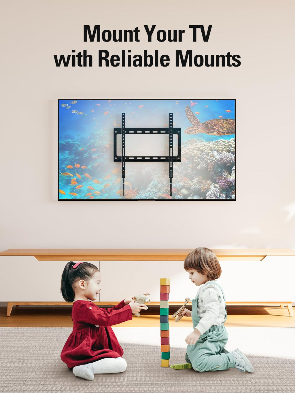 Mounting Dream Fixed TV Wall Mount Bracket for Most 17-42'' Flat Screen TV