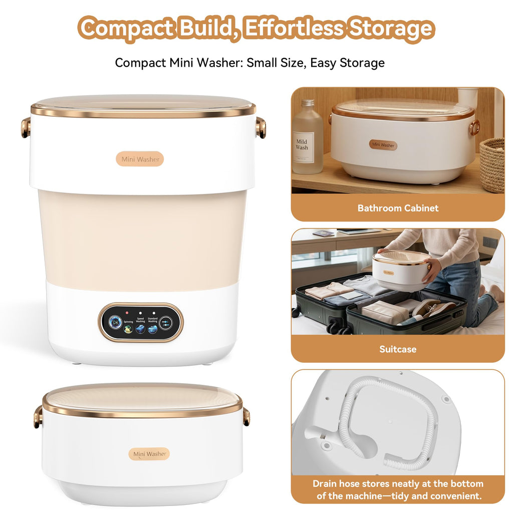 JUJOJB Portable Washing Machine, Folding 20L Mini Washer and Spin-Dryer