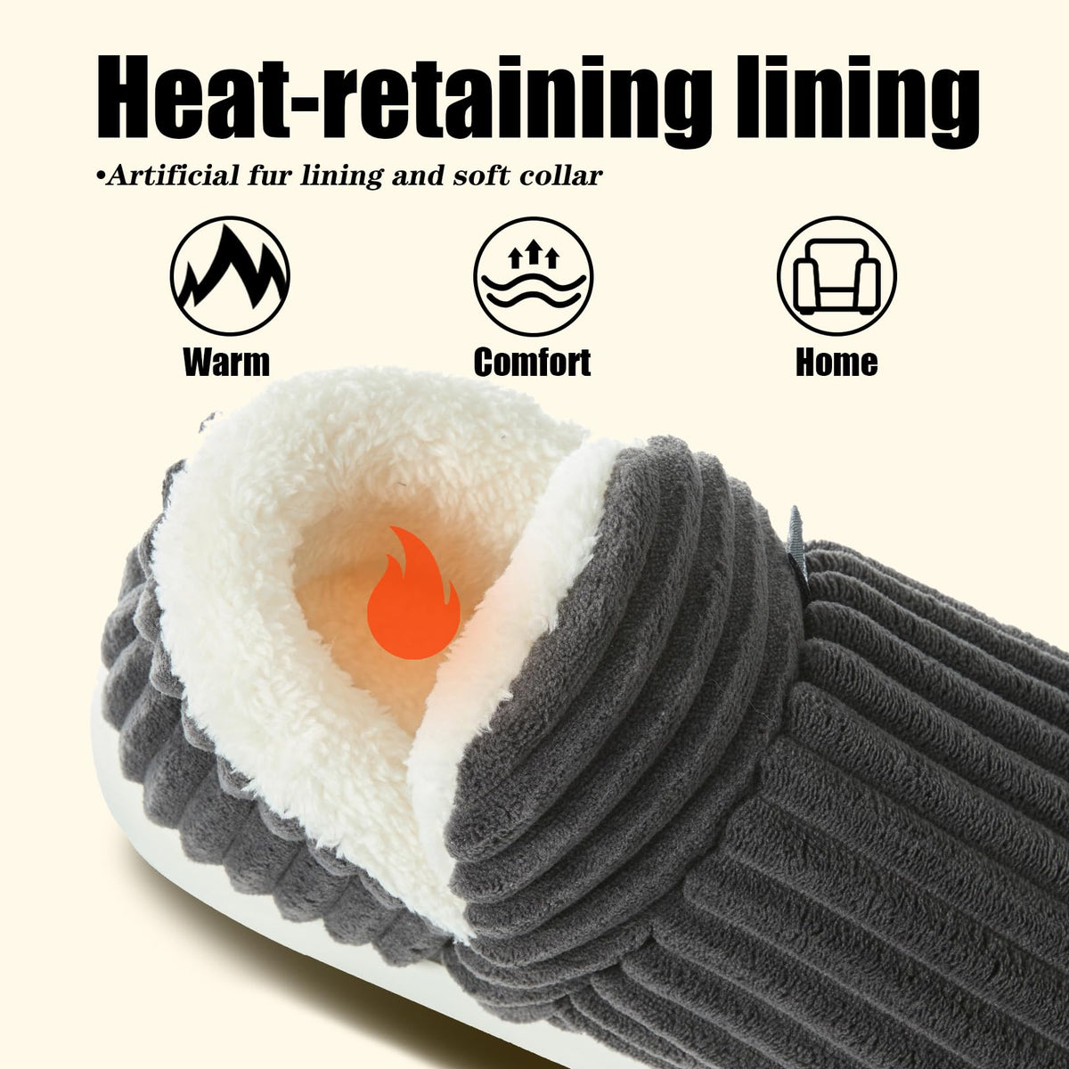 Misolin Slippers Women Clouds Bootie Corduroy Memory Foam Warm House Shoes