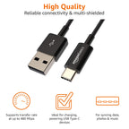 Amazon Basics USB-A to USB-C Fast Charger Cable, USB 2.0, 480Mbps Speed, USB-IF Certified, for Apple iPhone 16/15, iPad, Samsung Galaxy, Tablets, Laptops, 0.9 m, Black