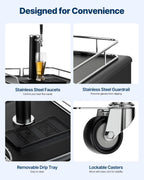 VEVOR Beer Kegerator, Single Tap Commercial Draft Beer Dispenser for D system, Full Size Keg Refrigerator with 5lbs CO2 Tank, Hold 2 Sixth / 2 Ball lock keg, Black