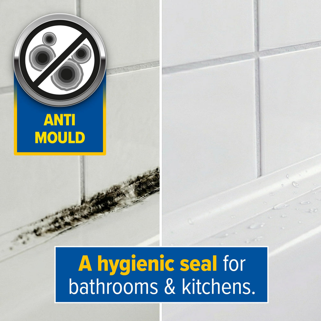 Dryzone Silicone Sealant White Anti Mould (310ml) - Premium Sanitary-Grade