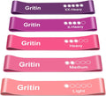 Gritin Resistance Bands, Set of 5 Skin-Friendly Resistance Exercise Band
