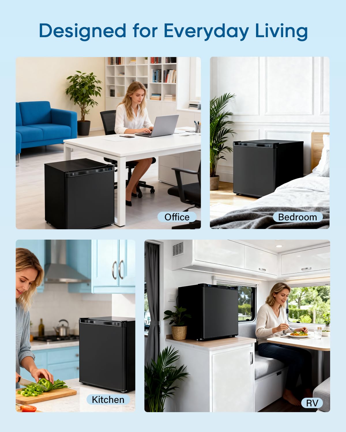 Feelfunn 3.0 Cu.ft Mini Freezer, Small Upright Freezer, Black
