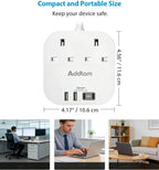 Extension Lead, Power Strips with 2 Way Outlets 4(4.5A, 2 Type C & 2 USB-A)