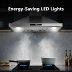 24 inch Range Hood, Ducted/Ductless Range Hood 450CFM, Wall Mount