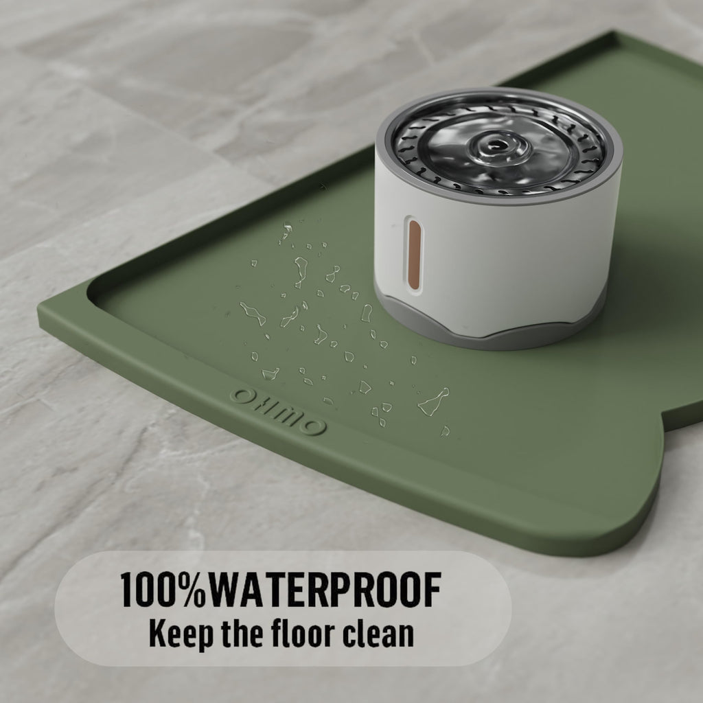 OHMO Silicone Cat Food Mat for Food&Water Bowls, 46x25cm, Honey