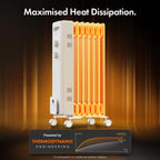 VonHaus Oil Filled Radiator 11 Fins – 2500W, 3 Heat Settings, 24 Hour Timer