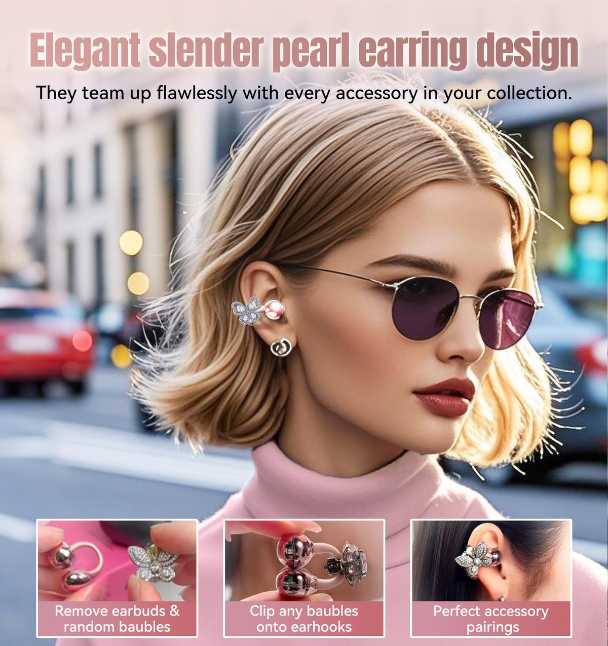 Kinglucky Clip-On Earbuds Gen 3, Open-Ear Wireless Bluetooth 6.0 Headphones with Mic, Secure Fit for Small Ears & Glasses Wearers, 50H Playtime, LED Digital Display, ENC, IPX5 Waterproof(Balck)