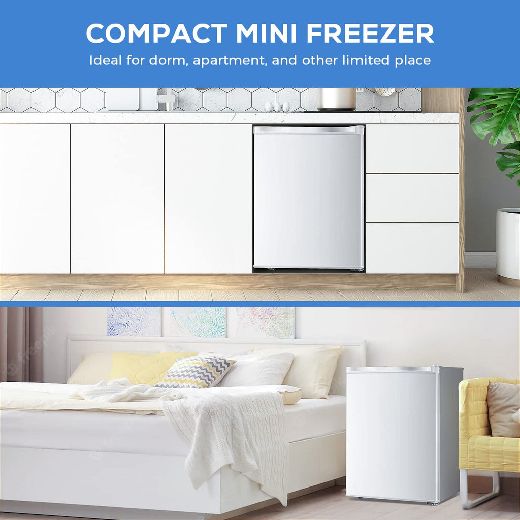 Kismile Small Freezer Upright, 3.0 Cu.ft Mini Freezer, Stainless Steel