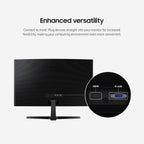 Samsung 24" Essential S3 (S36GD) Series FHD 1800R Curved Computer Monitor