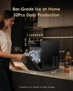 ecozy 2.4" Clear Ice Ball Maker Countertop Minimal Footprint, Sphere Ice