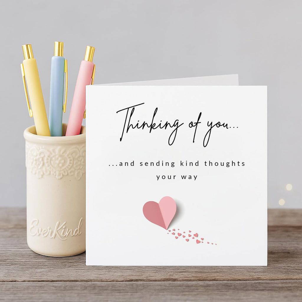 Thinking of You Card – Paper Hearts Design | Encouragement and Support Card for Friend, Family or Colleague | Comfort for Grief, Tough Times or Just Because | Blank Inside | Eco Packaging