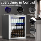 DOGHLY 0.95 Cu.Ft Mini Fridge Mirror Door for Beverages & Skincare, 24 Cans