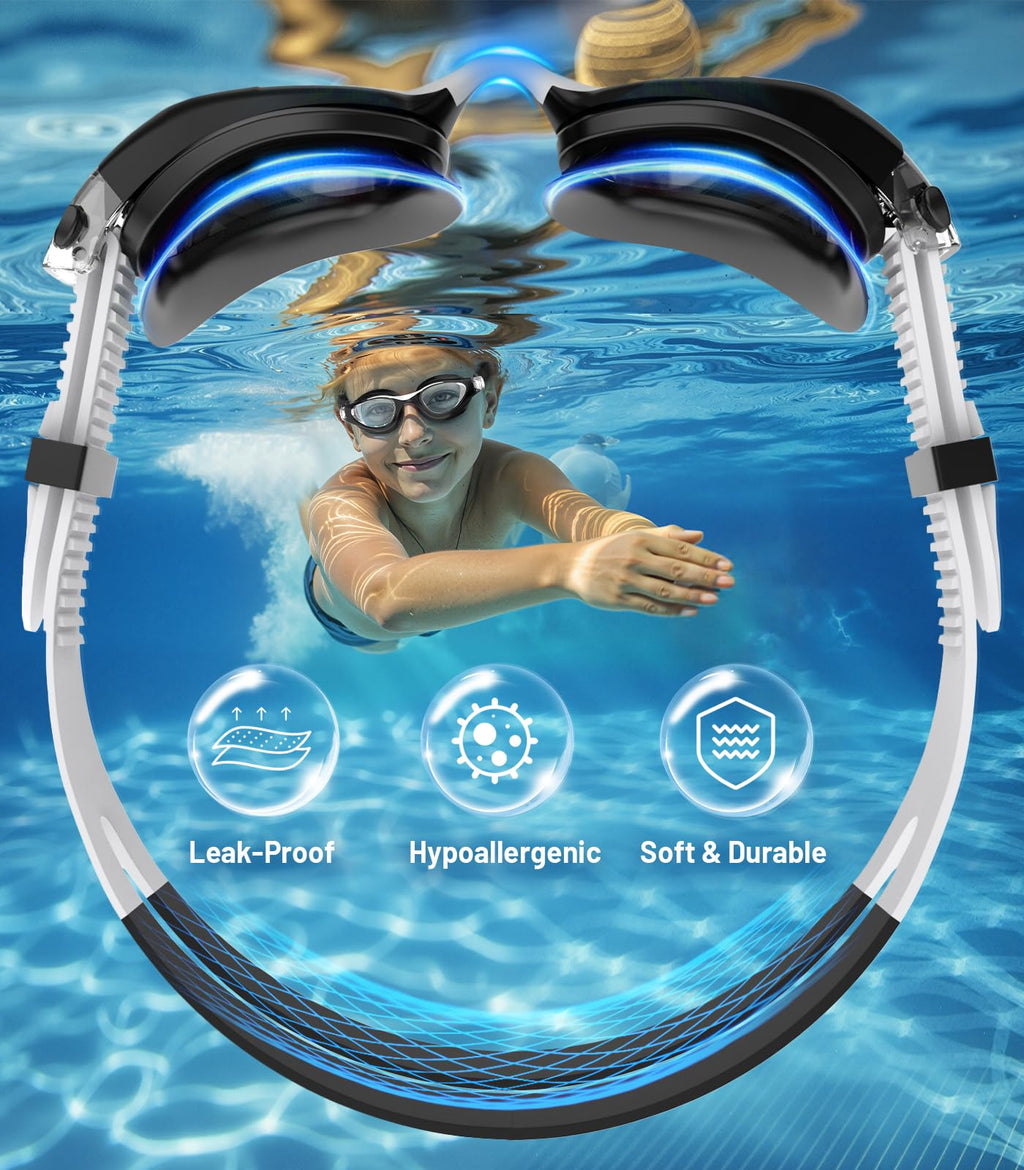 Kids Swimming Goggles for Boys & Girls Aged 6-14, Anti-Fog
