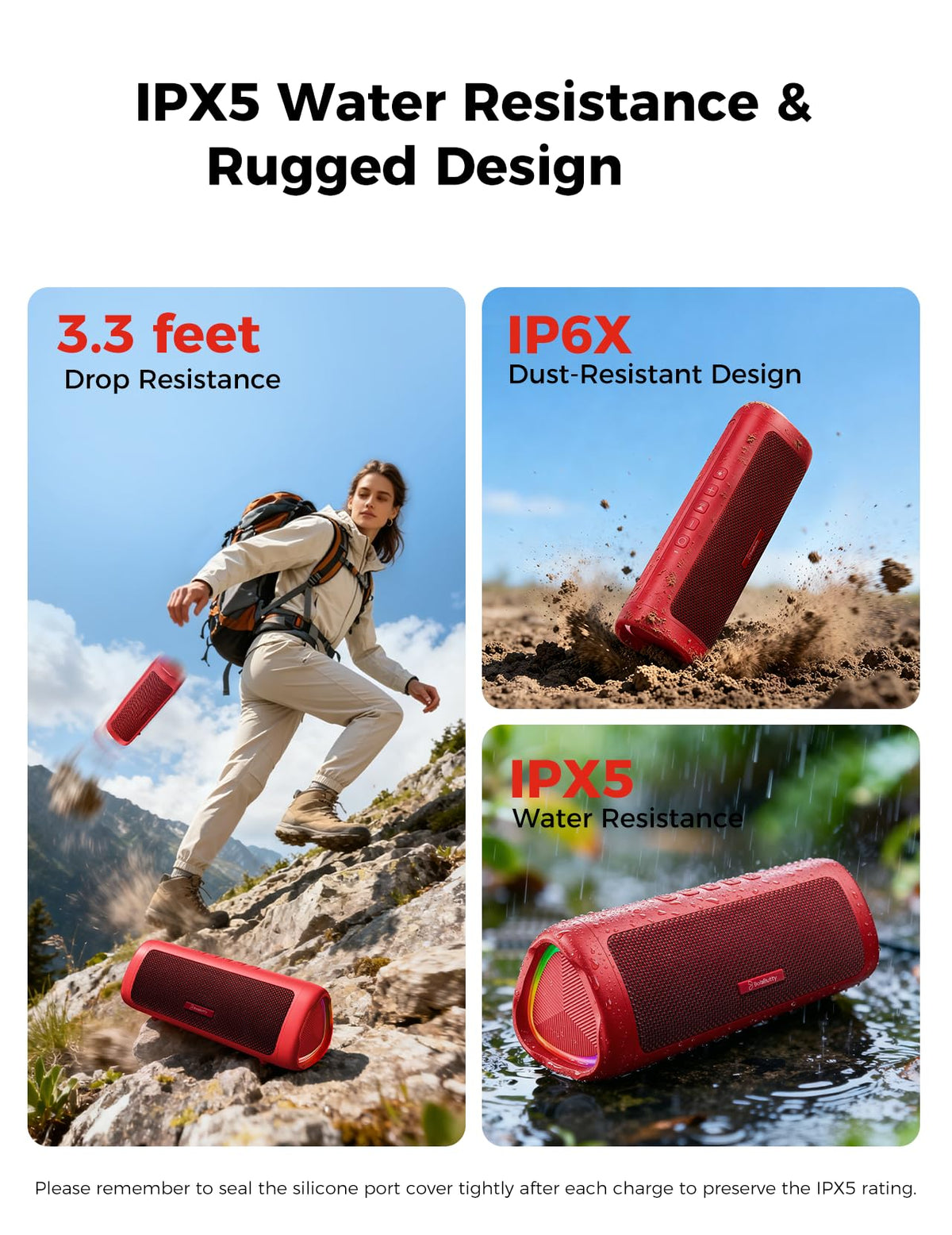 Bluetooth Speaker, 20W HD Sound, Portable Wireless, IPX5 Waterproof, Up to 24H Playtime, TWS Pairing, for Home/Party/Outdoor/Camping/Beach Essentials, Electronic Gadgets, Birthday Gift (Teal)