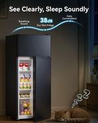 Manastin 4.5cf Mini Fridge for Dorm/Office Quiet 2-Door Adjustable