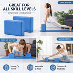 EXERZ Yoga Blocks 2pcs Gym Bricks -Comfortable Fitness Yoga Bricks, Anti-Slip, Lightweight and Travel Friendly Pilates Practice