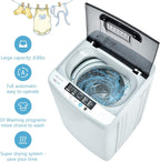 COSTWAY 8.8LBS Portable Washing Machine, Full-Automatic w/Drain Pump, White