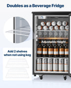 VEVOR Beer Kegerator, Single Tap Commercial Draft Beer Dispenser for D system, Full Size Keg Refrigerator with 5lbs CO2 Tank, Hold 2 Sixth / 2 Ball lock keg, Black