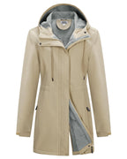 Outdoor Ventures Womens Waterproof Softshell Jacket Long Hooded Windbreaker