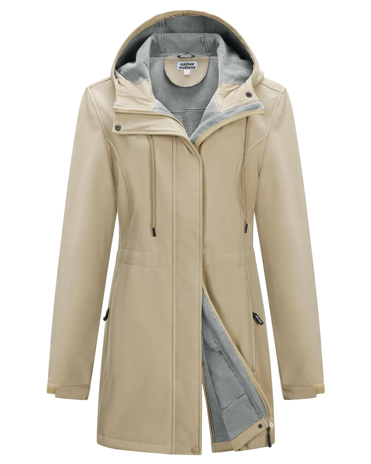 Outdoor Ventures Womens Waterproof Softshell Jacket Long Hooded Windbreaker