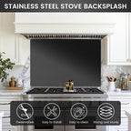 12"x29.5" Stainless Steel Backsplash - Ultra Flat & Easy to Clean, Protect Wall from Splash & Stain - Kitchen Stove Backsplash Panel for Oven & Range Hood with Pre-Drilled Holes