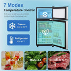 3.2 Cu.Ft Mini Fridge with Freezer, 7-Level Cooling Small Refrigerator