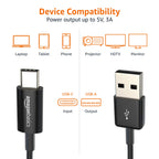 Amazon Basics USB-A to USB-C Fast Charger Cable, USB 2.0, 480Mbps Speed, USB-IF Certified, for Apple iPhone 16/15, iPad, Samsung Galaxy, Tablets, Laptops, 0.9 m, Black