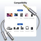 SYNCWIRE Headphone Splitter, 3.5mm Nylon-Braided Male to 2 Female Y Cable