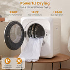Auertech 3.6 CU. FT Clothes Dryer, Large Capacity Laundry Dryer with 12 Drying Modes & Stainless Steel Tub, Dryer Machine, Electric Dryer with LED Control for Busy Family Home, White