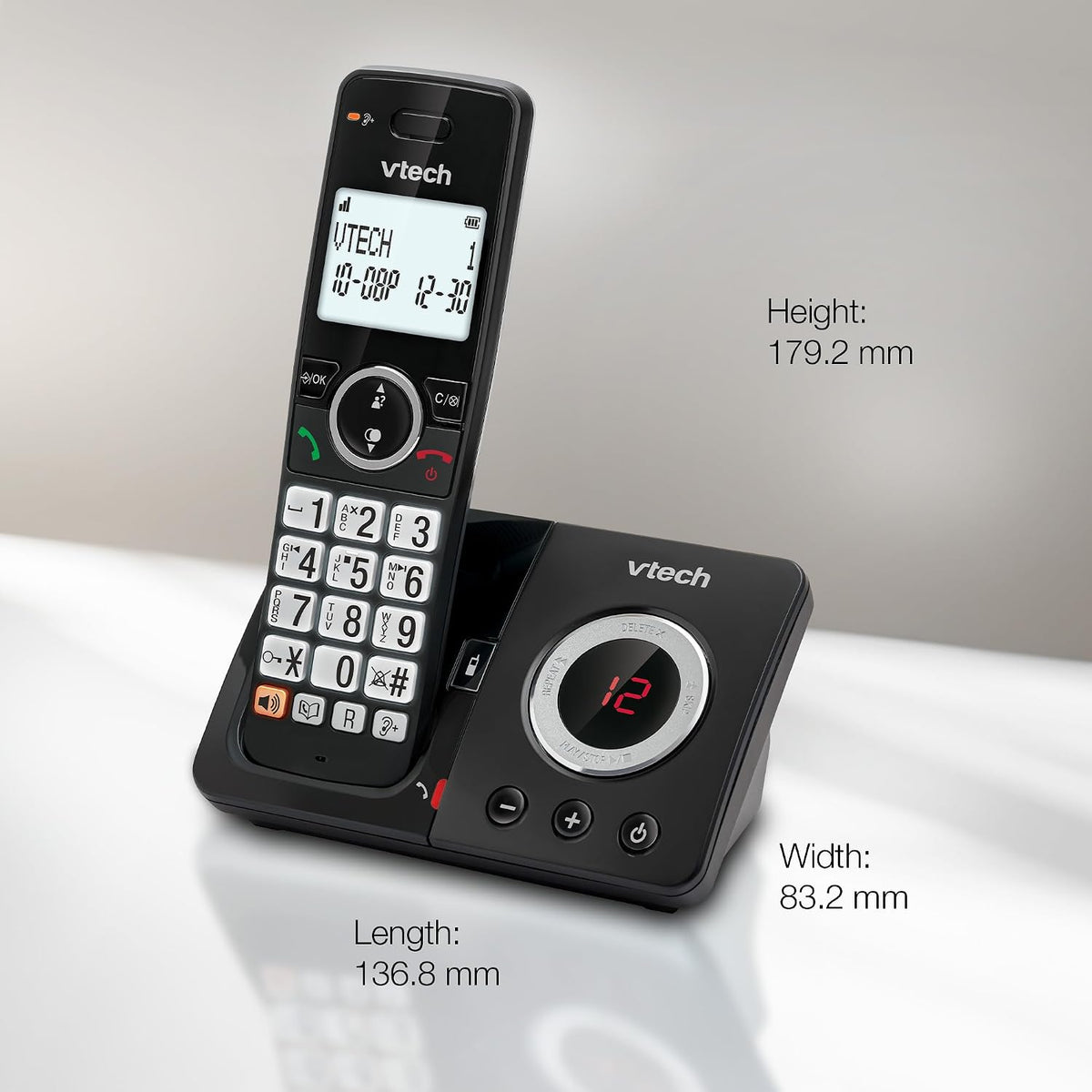 VTech EA5053 DECT Cordless Phone with Answering Machine,Nuisance Call Blocker, Volume Booster, Easy-to-Read Backlit Display, 18 Hours Talk-time, Handsfree Speakerphone, 4-Handset