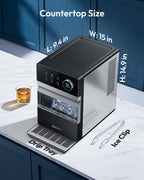 EUHOMY 2.4" Ice Ball Maker Countertop, 3Pcs Ready in 40Mins, 108Pcs/Day, Self-Cleaning Sphere Ice Maker Machine with Crystal Clear Ice, Round Ice Cube Maker for Whiskey & Bourbon
