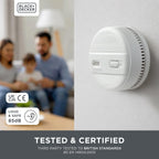 BLACK+DECKER Smoke Alarm for Home 10 Year Life with 9v Replaceable Battery