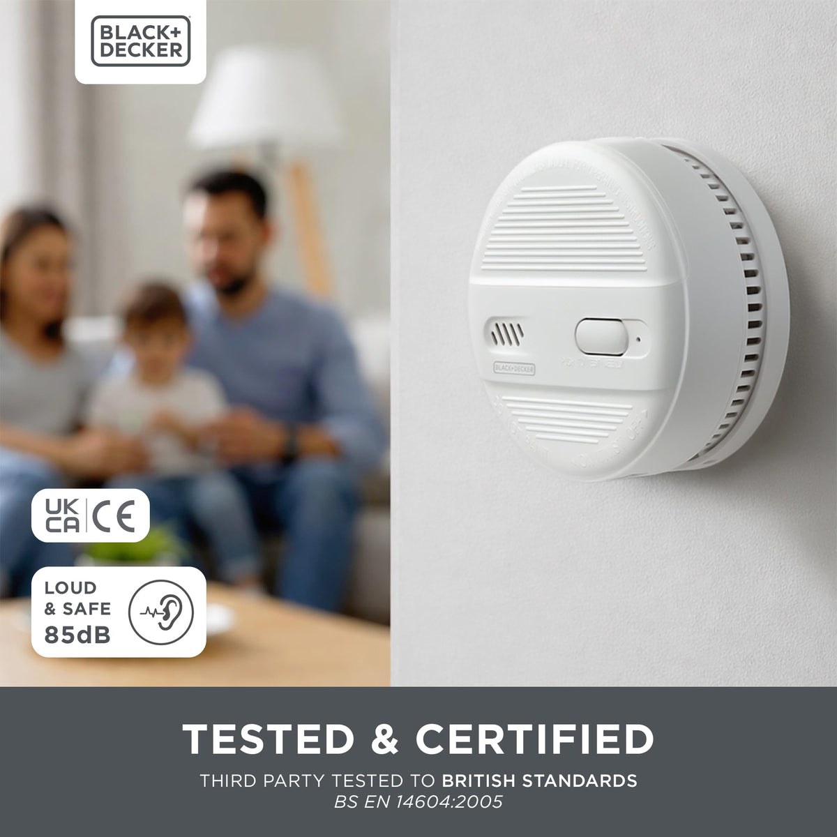 BLACK+DECKER Smoke Alarm for Home 10 Year Life with 9v Replaceable Battery